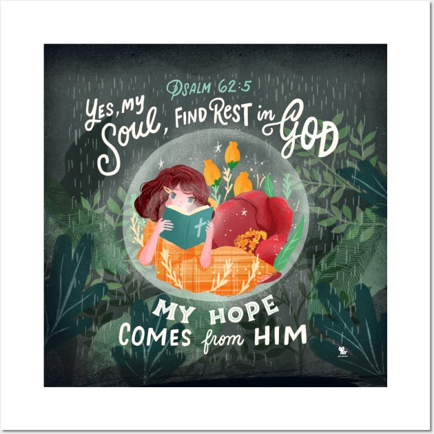 Find Rest and Hope in God: Introvert Bubble Plant Lady Wall Art by amydomingo